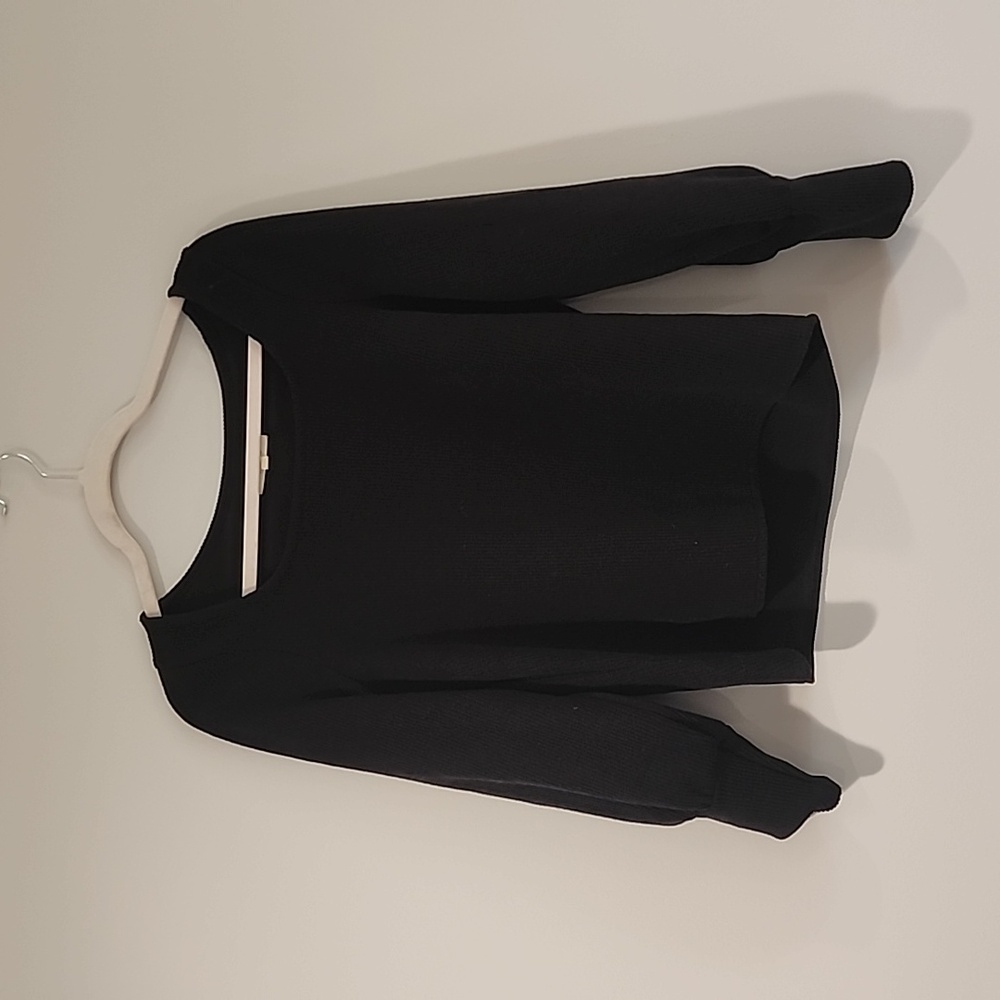 Ribbed 3/4 sleev madewell top with square neck